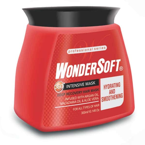 Wondersoft Professionnel Hydrating & Smoothening Hair Mask with Argan Oil,  Macadamia Oil & Aloe vera For Smoothening Hair & Damage Repair Hair, 300gm  - Wondersoft
